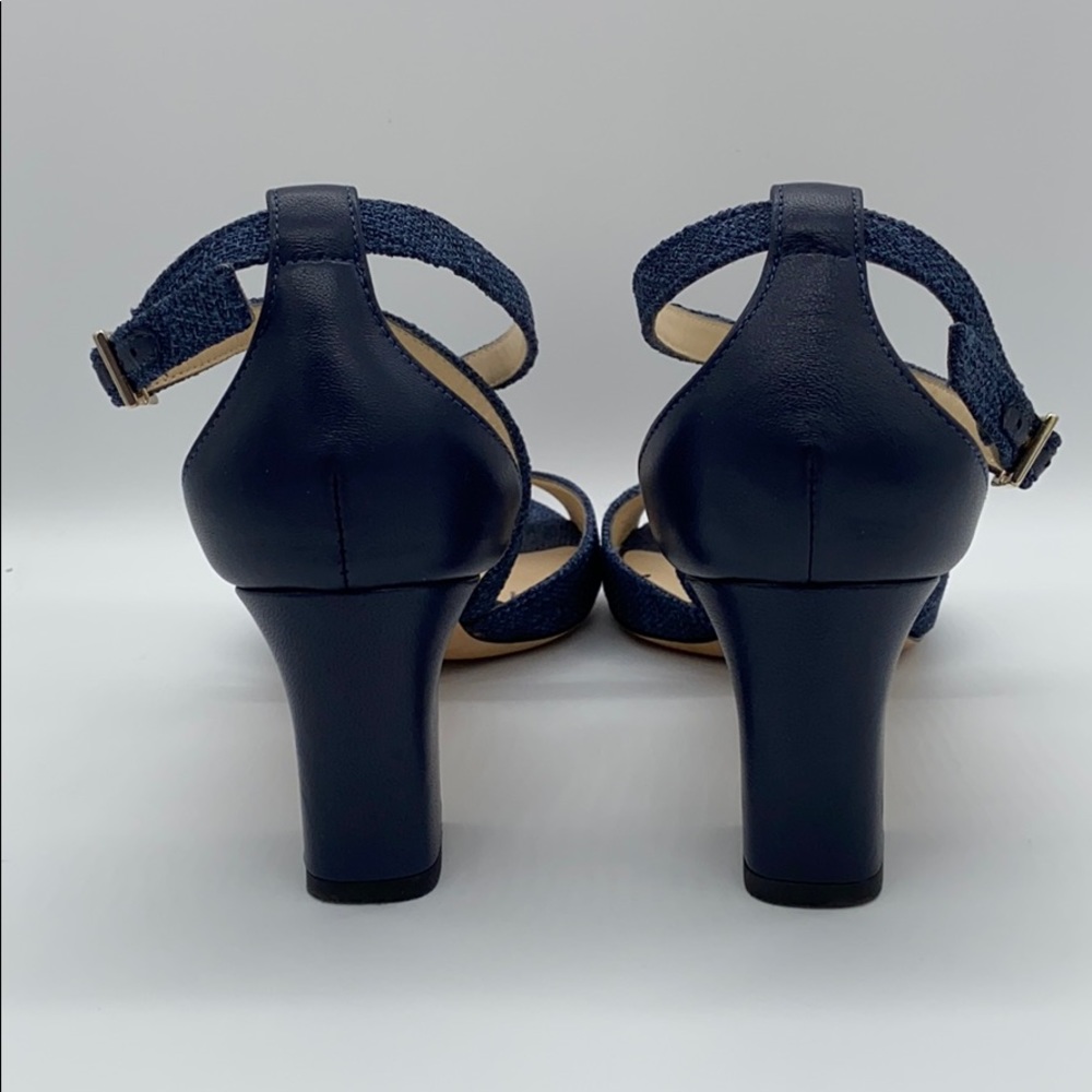 Jimmy Choo Carrie Denim Fabric & Leather Sandal 8B - Picture 6 of 9